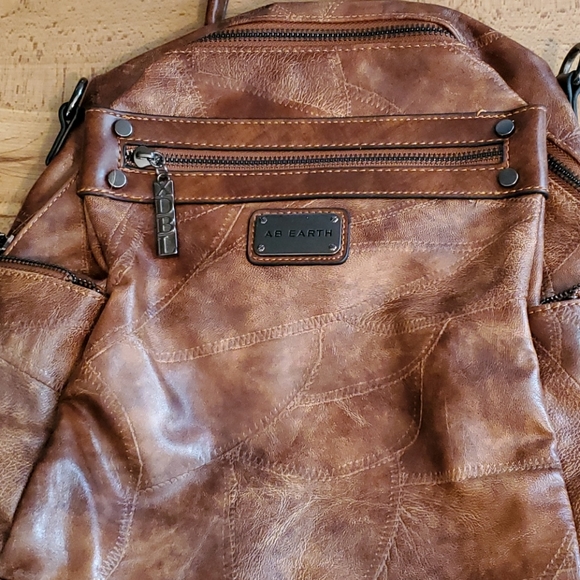 Bags | Ab Earth Brown Backpack Purse | Poshmark